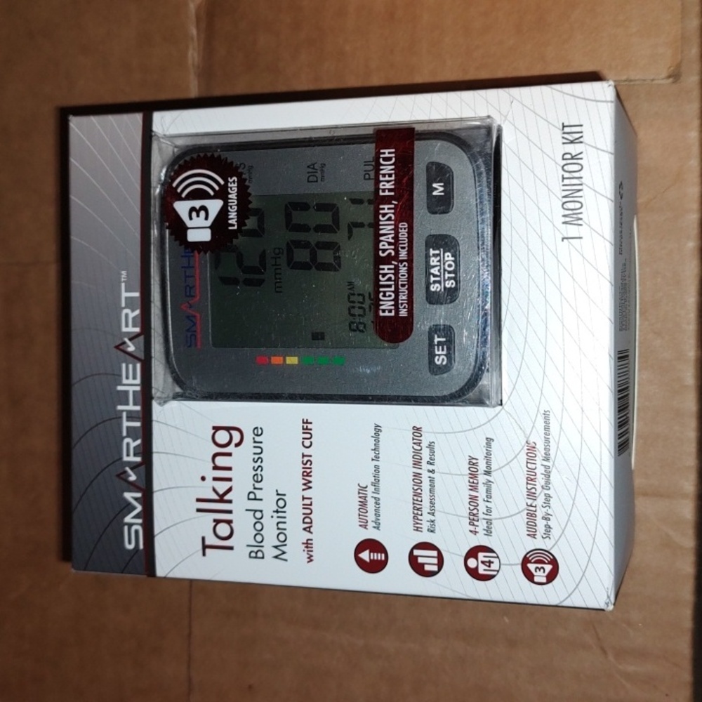 SmartHeart Premium Talking Wrist Blood Pressure Monitor New
